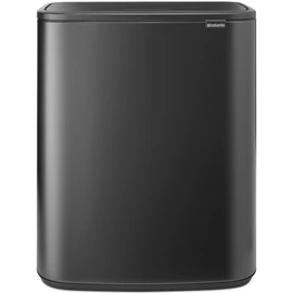 Brabantia Bo Touch Bin nyomófedeles hulladékgyűjtő XXL, padlón álló, műanyag tartály, 2x30L - O méret, acél, magabiztos szürke - 233609