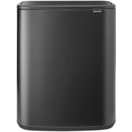 Brabantia Bo Touch Bin nyomófedeles hulladékgyűjtő XXL, padlón álló, műanyag tartály, 60L - M méret, acél, magabiztos szürke - 233623