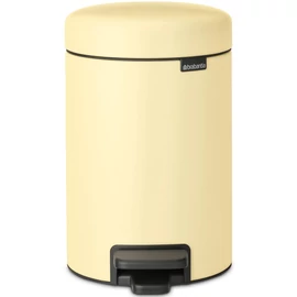 Brabantia NewIcon pedálos hulladékgyűjtő szagmentesen záródó Soft-Close fedél, műanyag tartály, 3L - V méret, acél, kellemes sárga - 233760