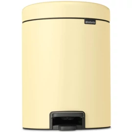 Brabantia NewIcon pedálos hulladékgyűjtő szagmentesen záródó Soft-Close fedél, műanyag tartály, 5L - W méret, acél, kellemes sárga - 233784