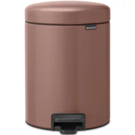 Brabantia NewIcon pedálos hulladékgyűjtő szagmentesen záródó Soft-Close fedél, műanyag tartály, 5L - W méret, acél, szaténrózsaszín taupe - 233982