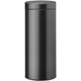 Brabantia Touch Bin New Soft-Touch nyomófedeles hulladékgyűjtő belső tartállyal, kerek, 30L - G méret, acél, magabiztos szürke - 236266