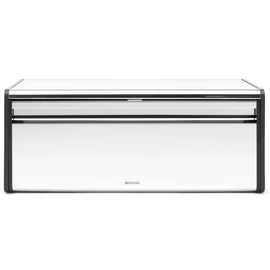 Brabantia Fall Front kenyértartó lehajtható ajtóval, mágneses zárral, sík tetővel, szögletes, 465mm széles, r.m. acél, fényes - 236846