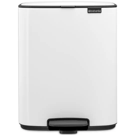Brabantia Bo Pedal Bin pedálos hulladékgyűjtő szagmentesen záródó Soft-Close fedél, karcsú, négyzetes forma, műanyag tartály, 12L - C méret, acél, fehér - 236907