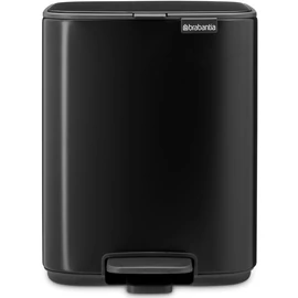 Brabantia Bo Pedal Bin pedálos hulladékgyűjtő szagmentesen záródó Soft-Close fedél, karcsú, négyzetes forma, műanyag tartály, 7L - B méret, acél, matt fekete - 237867