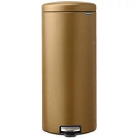 Brabantia NewIcon pedálos hulladékgyűjtő szagmentesen záródó Soft-Close fedél, műanyag tartály, 30L - G méret, acél, meleg tónusú sárgaréz - 238581