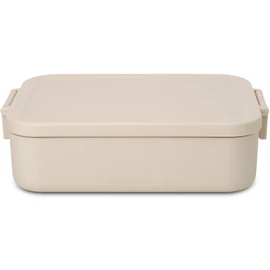 Brabantia Make & Take Lunch Box közepes méretű ételhordozó doboz, 1100 ml, bepattintós (clip-on) zárómechanizmus, BPA mentes műanyag, világos bézs - 241109