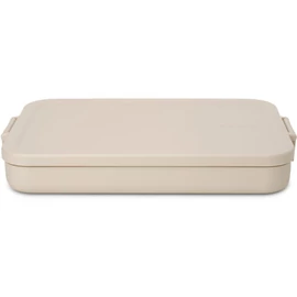 Brabantia Make & Take Flat Lunch Box lapos ételhordozó doboz, 1100 ml, bepattintós (clip-on) zárómechanizmus, BPA mentes műanyag, világos bézs - 241321