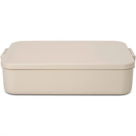 Brabantia Make & Take Lunch Box Bento nagy méretű ételhordozó doboz, 2000 ml, kivehető belső elválasztó rekeszek, bepattintós (clip-on) záródás, BPA mentes műanyag, világos bézs - 241369
