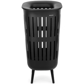 Brabantia Collect-It Laundry Basket Hi magasított szennyestartó kosár lábakon, levehető Quick-Drop fedővel, 55L, szellőző test, újrahasznosított műanyag, fekete - 244728