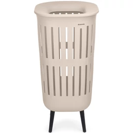 Brabantia Collect-It Laundry Basket Hi magasított szennyestartó kosár lábakon, levehető Quick-Drop fedővel, 55L, szellőző test, újrahasznosított műanyag, világos bézs - 244742