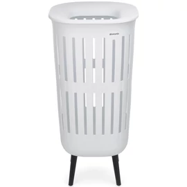 Brabantia Collect-It Laundry Basket Hi magasított szennyestartó kosár lábakon, levehető Quick-Drop fedővel, 55L, szellőző test, újrahasznosított műanyag, fehér - 244766