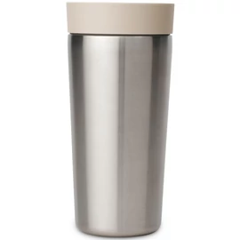 Brabantia Make &amp; Take Insulated Flask duplafalú termoszbögre 360ml, hideg és meleg italok számára, szivárgásmentes, snap lid fedél, r.m. acél, világos bézs - 244827
