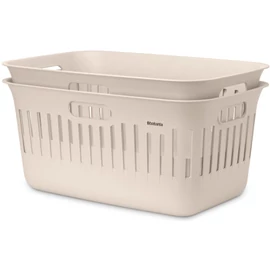 Brabantia Collect-It Laundry Basket 2db-os szennyeskosár szett, 2x40L, fogantyúkkal, szellőző nyílásokkal, újrahasznosított műanyag, világos bézs - 247781