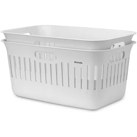 Brabantia Collect-It Laundry Basket 2db-os szennyeskosár szett, 2x40L, fogantyúkkal, szellőző nyílásokkal, újrahasznosított műanyag, fehér - 247828