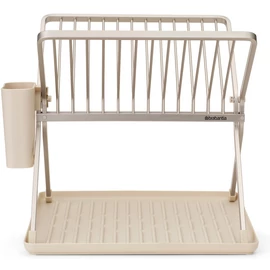 Brabantia SinkSide Foldable Dish Drying Rack összecsukható edényszárító, csepegtető tálca, kis méretű, evőeszköztartóval, világos bézs, 370x330 mm - 252082