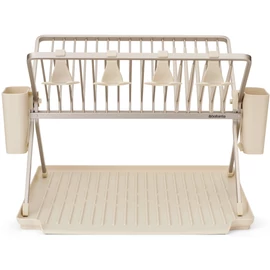 Brabantia SinkSide Foldable Dish Drying Rack összecsukható edényszárító állvány, nagy méretű, 2db evőeszköztartó, világos bézs, 510x420 mm - 252105