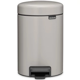 Brabantia NewIcon pedálos hulladékgyűjtő szagmentesen záródó Soft-Close fedél, műanyag tartály, 3L - V méret, acél, hamvasszürke - 252181