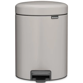 Brabantia NewIcon pedálos hulladékgyűjtő szagmentesen záródó Soft-Close fedél, műanyag tartály, 5L - W méret, acél, hamvasszürke - 252204