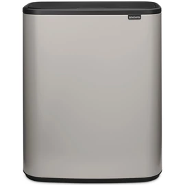 Brabantia Bo Touch Bin nyomófedeles hulladékgyűjtő XXL, padlón álló, műanyag tartály, 60L - M méret, acél, hamvasszürke - 255106