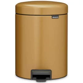 Brabantia NewIcon pedálos hulladékgyűjtő szagmentesen záródó Soft-Close fedél, műanyag tartály, 5L - W méret, acél, meleg tónusú arany - 255120