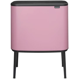 Brabantia Bo Touch Bin nyomófedeles szelektív hulladékgyűjtő, magasított, lábakon álló, műanyag tartály, 11+23L - X+J méret, acél, rózsaszín-lila - 255328