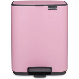 Brabantia Bo Pedal Bin pedálos hulladékgyűjtő szagmentesen záródó Soft-Close fedél, karcsú, négyzetes forma, műanyag tartály, 7L - B méret, acél, rózsaszín-lila - 255366