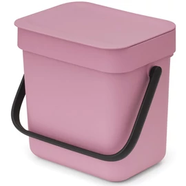 Brabantia Sort & Go konyhai szemetes felnyitható fedéllel, fogantyúval szelektív és komposzt gyűjtéséhez, 3L - A méret, rózsaszín-lila - 255427