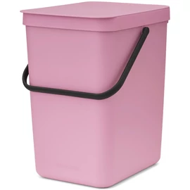 Brabantia Sort & Go konyhai szemetes felnyitható fedéllel, fogantyúval szelektív és komposzt gyűjtéséhez, 25L - J méret, rózsaszín-lila - 255502