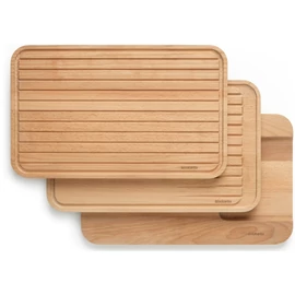 Brabantia Profile Slice & Dice bükkfa vágódeszka 3db-os szett zöldség + kenyér + hús szeleteléshez, védő olajbevonattal, 400x250mm - 260780