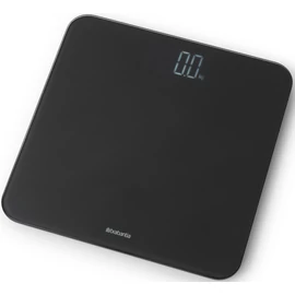 Brabantia ReNew digitális fürdőszobai mérleg 180kg/0,1kg, LED kijelzővel, 4db AAA elemes, műanyag test, üveg fedlap, sötétszürke - 280122