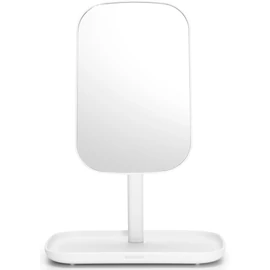 Brabantia ReNew Mirror with Storage Tray álló piperetükör alsó kozmetikai tálcával, szilikon betéttel, 360°-ban állítható üveg tükörrel, fehér - 280726