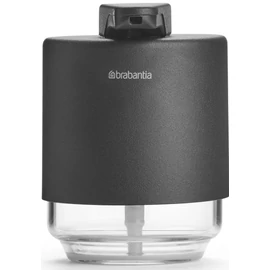 Brabantia MindSet folyékonyszappan-adagoló csepegésbiztos pumpával, 200ml üveg tartály, acél burkolat, határtalan szürke ásványi textúra - 303203