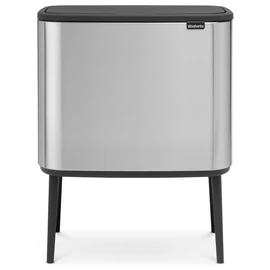 Brabantia Bo Touch Bin nyomófedeles hulladékgyűjtő, magasított, lábakon álló, műanyag tartály, 36L - R méret, r.m. acél, selyem ujjlenyomatmentes - 315848