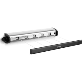 Brabantia Pull-Out Drying Lines kihúzható fali ruhaszárító kompakt, 2 fal közé rögzítendő, 5 zsinóros szárítókötéllel, 12.5kg teherbírás, r.m. acél selyem matt/fekete - 385766