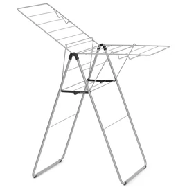 Brabantia HangOn Drying Rack ruhaszárító állvány, 15m szárítási hossz, 4db ruhaakasztó kampó, 12kg teherbírás, összecsukható, acél, metál szürke - 403361