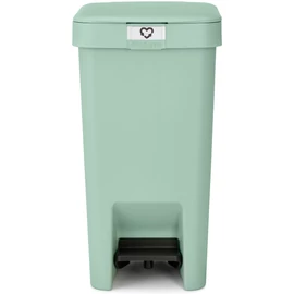 Brabantia StepUp pedálos kuka hulladéktípus jelölő ablakkal, lecsapódásgátló fedél, 10L - C méret, 91% újrahasznosított műanyag, jáde zöld - 800368