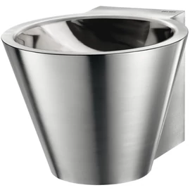 DELABIE MINI BAILA fali, kúp alakú dizájn kézmosó, r.m. acél, dual finish - polírozott medence, selyem test, csapfurat nélkül