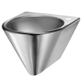 DELABIE BOB vandálbiztos fali mosdó, kézmosó zárt szifonburkolattal, jobbos 35mm csapfurat, 1,2mm r.m acél