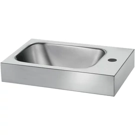 DELABIE LAVANDO WC keskeny r.m. acél fali kézmosó 35mm jobb oldali csapfurattal, selyem, 450x300mm