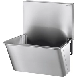 DELABIE sebészi bemosakodó vályú magas hátfallal, csapfurat nélkül, egy állásos 700mm, r.m. acél