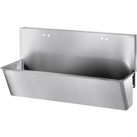 DELABIE sebészi bemosakodó vályú magas hátfallal, H-M vízre 2x2db 22mm csapfurattal, két állásos 1400mm, r.m. acél