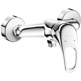 DELABIE kézi keverős zuhanycsap lyukas karral, alsó csonkkal, falon kívüli vízbekötéssel, 9L/p