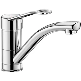 DELABIE álló karos csap 170mm lengő kifolyóval, lyukas keverőkarral, H=100mm, 5L/p