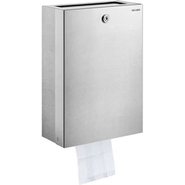 DELABIE kombinált 9L intim hulladékgyűjtő és higiénés tasak adagoló, kulccsal zárható, r.m. acél, selyem matt