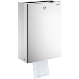 DELABIE kombinált 9L intim hulladékgyűjtő és higiénés tasak adagoló, kulccsal zárható, r.m. acél fényes