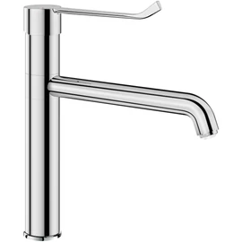 DELABIE orvosi kézmosó csap 185mm könyökkarral, L=220mm, H=165mm lengő kifolyóval, EP forrázásgátlással