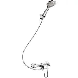 DELABIE SECURITHERM fali zuhanyszett, lyukas kar, kézi zuhany, gégecső L=0,85m, STOP/CHECK tárcsák, önürítő szelep