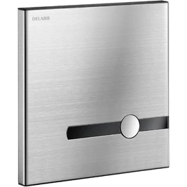 DELABIE TEMPOMATIC Dual Control tartály nélküli automata és nyomógombos WC-öblítő szelep előlap + mágnesszelep + 2db CR123 elem, r.m. acél, selyem, elemes, kit 2/2