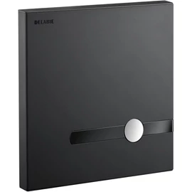 DELABIE TEMPOMATIC Dual Control tartály nélküli automata és nyomógombos WC-öblítő szelep előlap + mágnesszelep + 2db CR123 elem, r.m. acél, matt fekete, elemes, kit 2/2